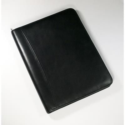 Branded Promotional ECO VERDE GENUINE LEATHER A4 CONFERENCE FOLDER Unzipped Conference Folder From Concept Incentives.