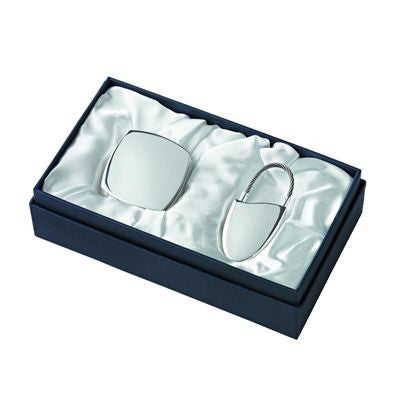 Branded Promotional KEYRING & MAGNIFIER GLASS GIFT SET in Silver Keyring From Concept Incentives.