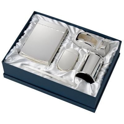 Branded Promotional METAL DESK GIFT SET in Silver Desk Gift Set From Concept Incentives.