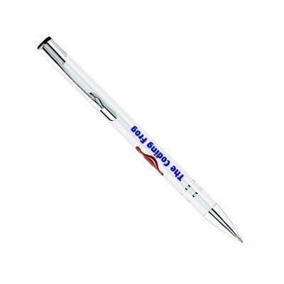 Branded Promotional ELECTRA ALUMINIUM METAL BALL PEN in White Pen From Concept Incentives.