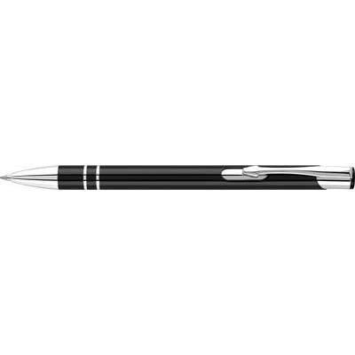 Branded Promotional ELECTRA ALUMINIUM METAL BALL PEN in Black Pen From Concept Incentives.