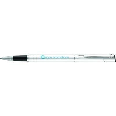 Branded Promotional ELECTRA ROLLERBALL PEN in Satin Silver Pen From Concept Incentives.