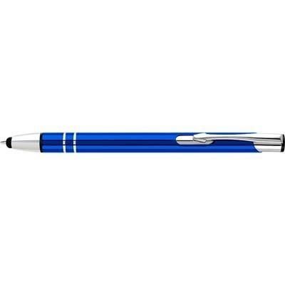 Branded Promotional ELECTRA TOUCH BALL PEN in Blue with Silver Chrome Trim Pen From Concept Incentives.