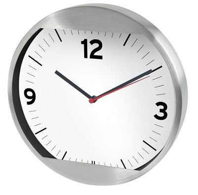 Branded Promotional ALUMINIUM SILVER METAL WALL CLOCK Clock From Concept Incentives.