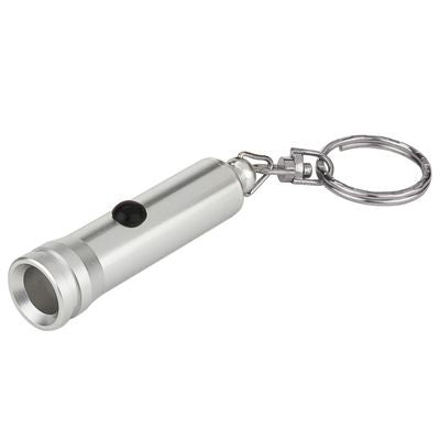 Branded Promotional KEYRING CHAIN TORCH in Silver Metal Torch From Concept Incentives.