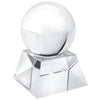 Branded Promotional BALL AND BASE PAPERWEIGHT in White Glass Paperweight From Concept Incentives.