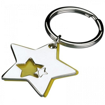 Branded Promotional STAR METAL KEYRING Keyring From Concept Incentives.