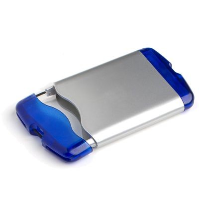 Branded Promotional PLASTIC BUSINESS CARD HOLDER in Blue & Silver Business Card Holder From Concept Incentives.