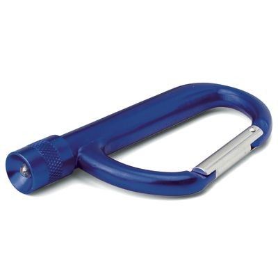 Branded Promotional CARABINER LED TORCH in Blue Torch From Concept Incentives.