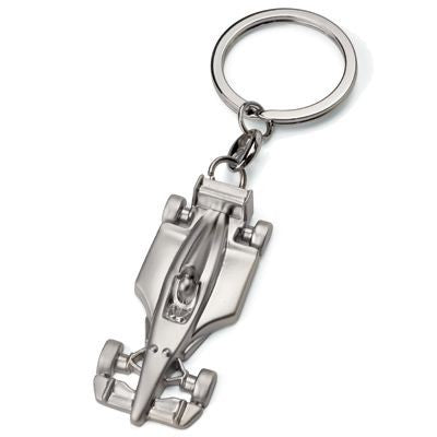 Branded Promotional FORMULA 1 CAR MATT SILVER METAL KEYRING Keyring From Concept Incentives.