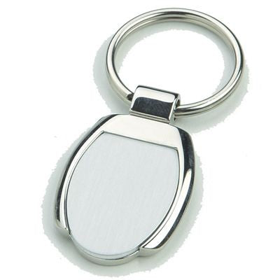 Branded Promotional TOLEDO SHINY SILVER METAL KEYRING with Matt Metal Inlay Keyring From Concept Incentives.