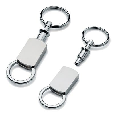 Branded Promotional SECURITY METAL KEYRING in Silver Keyring From Concept Incentives.