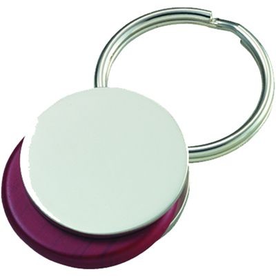 Branded Promotional ROUND SATIN METAL & RESIN KEYRING Keyring From Concept Incentives.