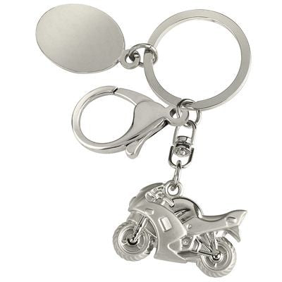 Branded Promotional BIKES SILVER METAL KEYRING with Motorbike Keyring From Concept Incentives.