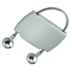 Branded Promotional RECTANGULAR SATIN SILVER METAL KEYRING with Cable Keyring From Concept Incentives.