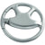 Branded Promotional STEERING WHEEL SATIN SILVER METAL KEYRING Keyring From Concept Incentives.