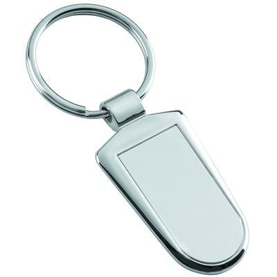 Branded Promotional METAL KEYRING in Shiny & Satin Silver Keyring From Concept Incentives.