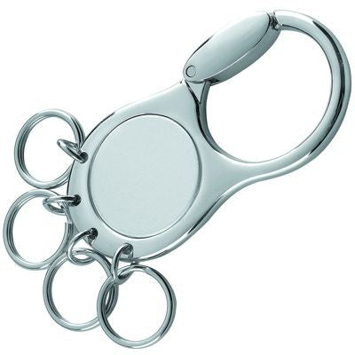 Branded Promotional METAL KEYRING in Shiny & Satin Silver with 4 Rings Keyring From Concept Incentives.