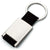 Branded Promotional MATT SILVER METAL KEYRING with Cloth Strap in Black Other Colours Available Keyring From Concept Incentives.