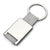 Branded Promotional MATT SILVER METAL KEYRING with Cloth Strap in Grey Keyring From Concept Incentives.