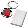 Branded Promotional CHROMED METAL KEYRING with Red Centre Keyring From Concept Incentives.