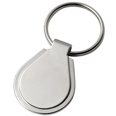 Branded Promotional OVAL METAL KEYRING in Satin Silver Finish Keyring From Concept Incentives.