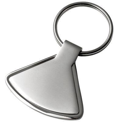 Branded Promotional TRIANGULAR METAL KEYRING in Satin Silver Finish Keyring From Concept Incentives.