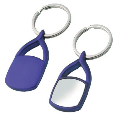 Branded Promotional METAL KEYRING in Satin Silver & Matt Blue Keyring From Concept Incentives.