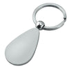 Branded Promotional DROP SHAPE SATIN SILVER METAL KEYRING Keyring From Concept Incentives.