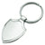 Branded Promotional PENNANT SHIELD SHAPE METAL KEYRING in Silver Keyring From Concept Incentives.