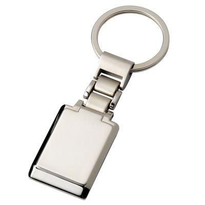 Branded Promotional METAL KEYRING in Shiny & Matt Silver Keyring From Concept Incentives.