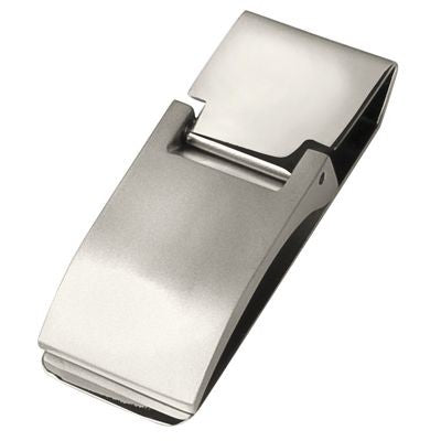 Branded Promotional MATT SILVER METAL MONEY HOLDER CLIP Money Clip From Concept Incentives.