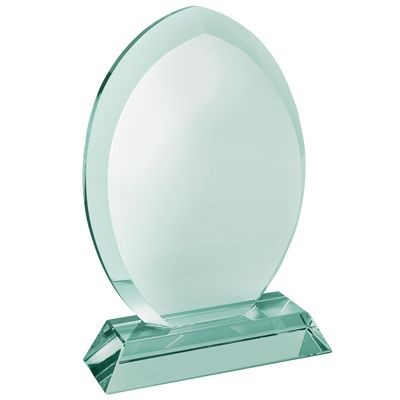 Branded Promotional GREEN GLASS TEAR DROP TROPHY AWARD Award From Concept Incentives.