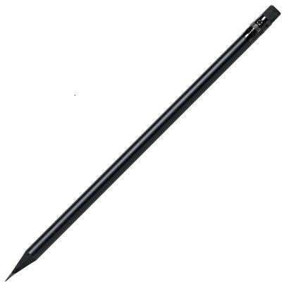 Branded Promotional BLACK WOOD PENCIL in Black with Black Eraser Pencil From Concept Incentives.