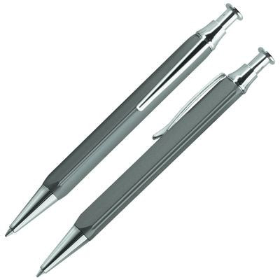 Branded Promotional TRIANGULAR METAL BALL PEN in Grey Pen From Concept Incentives.