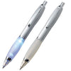 Branded Promotional LIGHT UP METAL BALL PEN in Grey with Blue Light Pen From Concept Incentives.