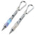 Branded Promotional METAL CARABINER BALL PEN in Silver with Blue Light Pen From Concept Incentives.