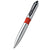 Branded Promotional MATT SILVER METAL BALL PEN with Red Centre Ring Pen From Concept Incentives.