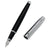 Branded Promotional METAL FOUNTAIN PEN in Silver Chrome & Black Pen From Concept Incentives.