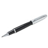 Branded Promotional METAL ROLLERBALL PEN in Silver Chrome & Black Pen From Concept Incentives.