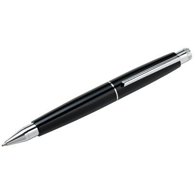 Branded Promotional METAL BALL PEN in Black & Shiny Silver Pen From Concept Incentives.