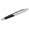 Branded Promotional SILVER CHROME METAL BALL PEN with Black Grip Pen From Concept Incentives.