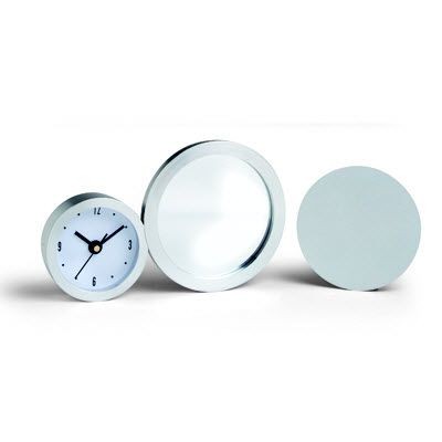Branded Promotional METAL DESK CLOCK with Mirror Clock From Concept Incentives.