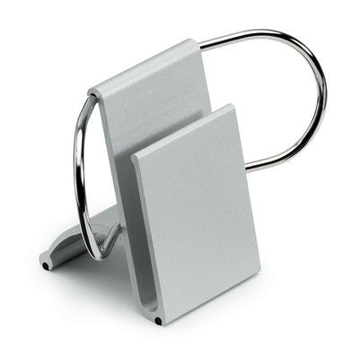 Branded Promotional METAL DESK PAPER AND BUSINESS CARD HOLDER in Silver Business Card Holder From Concept Incentives.