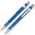 Branded Promotional SPRING TOP ALUMINIUM SILVER METAL BALL PEN in Blue Pen From Concept Incentives.