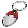 Branded Promotional METAL KEYRING in Silver Chrome & Red Keyring From Concept Incentives.