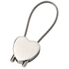 Branded Promotional HEART METAL KEYRING in Silver with Cable Keyring From Concept Incentives.