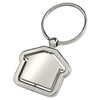 Branded Promotional HOUSE KEYRING in Silver Metal Keyring From Concept Incentives.