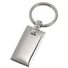 Branded Promotional RECTANGULAR SILVER METAL KEYRING with Crystal Decoration Keyring From Concept Incentives.