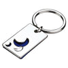 Branded Promotional MOON 2 PART METAL KERING in Silver & Blue Keyring From Concept Incentives.